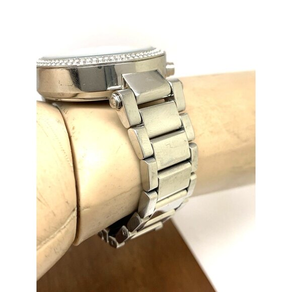 Michael Kors Women's Watch MK5353 Parker Silver Steel Chronograph Gemmed USED - Picture 12 of 14